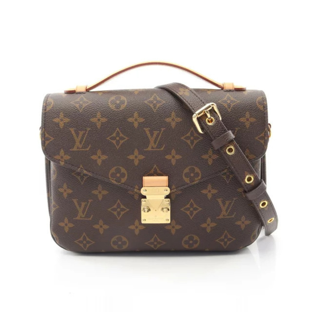 Louis Vuitton Pochette Metis Handbag Canvas Leather Monogram Brown